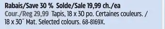 Canadian Tire For-living 18 x 30˝ Mat. Selected colours offer