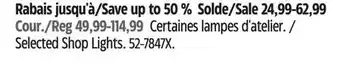 Canadian Tire NOMA Selected Shop Lights offer