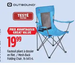 Canadian Tire outbound Mesh-Back Folding Chair offer