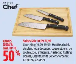 Canadian Tire MASTER Chef Selected Cutting Boards, Cleaver, Knife Set or Sharpener offer