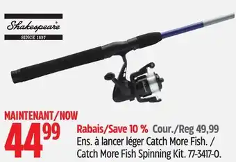 Canadian Tire Shakespeare Catch More Fish Spinning Kit offer