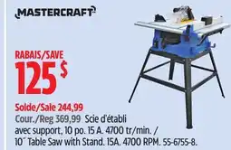 Canadian Tire Mastercraft 10˝ Table Saw with Stand offer