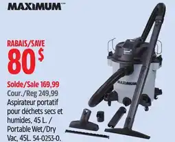 Canadian Tire Maximum Portable Wet/Dry Vac, 45L offer