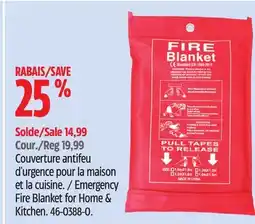Canadian Tire Emergency fire blanket for home & kitchen offer