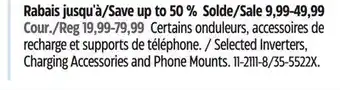Canadian Tire Selected Inverters, Charging Accessories and Phone Mounts offer