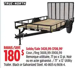 Canadian Tire True North 77˝ x 12´ Utility Trailer offer
