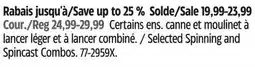 Canadian Tire Selected Spinning and Spincast Combos offer