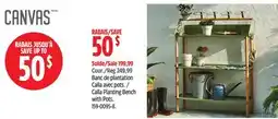 Canadian Tire CANVAS Calla Planting Bench with Pots offer