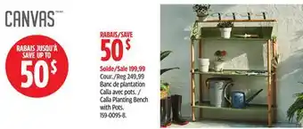 Canadian Tire CANVAS Calla Planting Bench with Pots offer