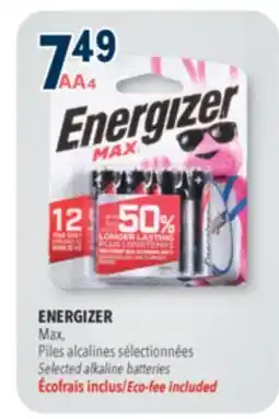 Familiprix ENERGIZER, Max, Selected alkaline batteries offer