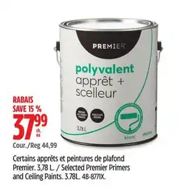 Canadian Tire Selected Premier Primers and Ceiling Paints offer