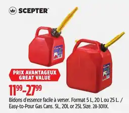 Canadian Tire Scepter Easy-to-Pour Gas Cans offer