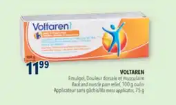 Familiprix VOLTAREN, Back and muscle pain relief, 100 g or No mess applicator, 75 g offer