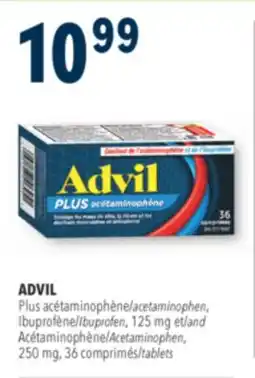 Familiprix ADVIL, Plus acetaminophen, Ibuprofen, 125 mg and Acetaminophen, 250 mg, 36 tablets offer