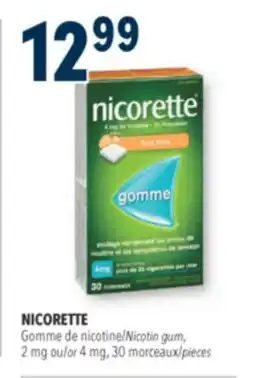 Familiprix Nicorette stop smoking nicotine 4mg gum Fresh Fruit 30un offer