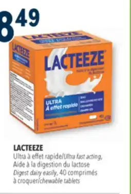Familiprix LACTEEZE Ultra fast acting,Digest dairy easily, 40 chewable tablets offer