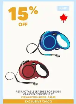 Chico RETRACTABLE LEASHES FOR DOGS VARIOUS COLORS 16 FT offer