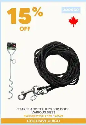 Chico Stakes and Tethers for Dogs Various Sizes offer