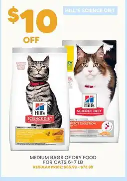 Chico HILL'S SCIENCE DIET MEDIUM BAGS OF DRY FOOD FOR CATS 6-7 LB offer