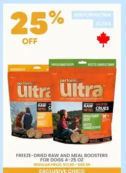 Chico PERFORMATRIN ULTRA FREEZE-DRIED RAW AND MEAL BOOSTERS FOR DOGS offer