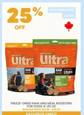 Chico PERFORMATRIN ULTRA FREEZE-DRIED RAW AND MEAL BOOSTERS FOR DOGS offer