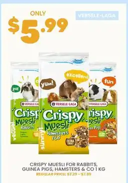 Chico Versele-Laga Crispy Muesli for Rabbits, Guinea Pigs, Hamsters & Co 1 kg offer