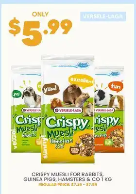 Chico Versele-Laga Crispy Muesli for Rabbits, Guinea Pigs, Hamsters & Co 1 kg offer