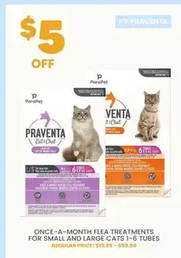 Chico PRAVENTA ONCE-A-MONTH FLEA TREATMENTS FOR SMALL AND LARGE CATS 1-6 TUBES offer