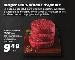 IGA STERLING SILVER BEEF SHOULDER BURGERS offer