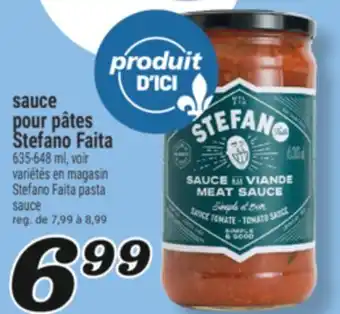 Marché Richelieu SAUCE POUR PÂTES STEFANO FAITA | STEFANO FAITA PASTA SAUCE offer