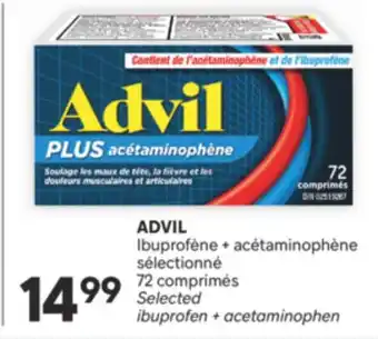 Brunet ADVIL Ibuprofène + acétaminophène sélectionné offer