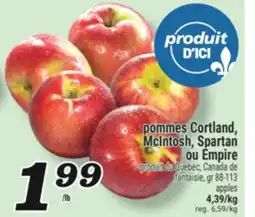 Marché Richelieu POMMES CORTLAND, MCINTOSH, SPARTAN OU EMPIRE offer