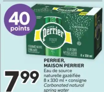 Brunet PERRIER, MAISON PERRIER Eau de source naturelle gazéifiée offer