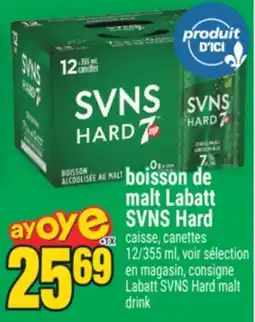Super C boisson de malt Labatt SVNS Hard | Labatt SVNS Hard malt drink offer