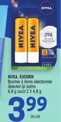 Uniprix NIVEA, EUCERIN Baumes à lèvres sélectionnés/Selected lip balms offer