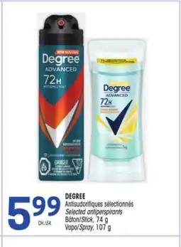 Uniprix DEGREE Antisudorifiques sélectionnés / Selected antiperspirants offer