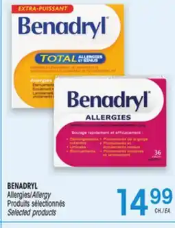 Uniprix BENADRYL Allergies/Allergy Produits sélectionnés/ Selected products offer