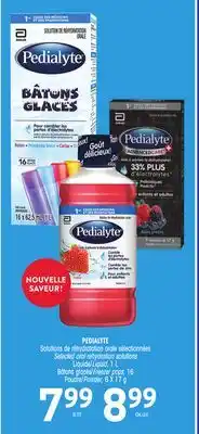 Uniprix PEDIALYTE Solutions de réhydratation orale sélectionnées/ Selected oral rehydration solutions offer