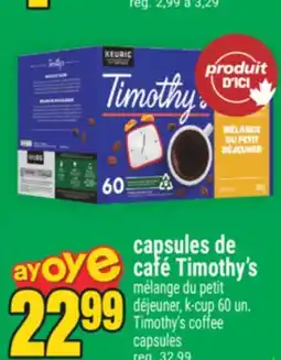 Super C capsules de café Timothy's | Timothy's coffee capsules offer