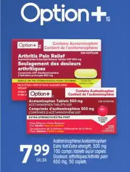 Uniprix Option+ Acétaminophène/Acetaminophen Douleurs arthritiques/Arthritis pain offer