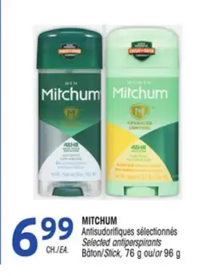Uniprix MITCHUM Antisudorifiques sélectionnés/ Selected antiperspirants offer