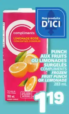 Marché Bonichoix COMPLIMENTS FROZEN FRUIT PUNCH OR LEMONADE offer
