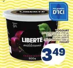 Marché Bonichoix MAISON RIVIERA (750 g), PETIT POT (4 x 120 g) OR LIBERTÉ MÉDITERRANÉE (500 g) YOGURT offer