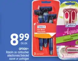 Uniprix OPTION+ Rasoirs ou cartouches sélectionnés/Selected razors or cartridges offer