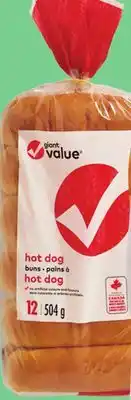 Giant Tiger Giant Value hot dog buns offer