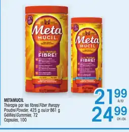 Uniprix METAMUCIL Thérapie par les fibres/Fiber therapy Poudre/Powder, Gélifiés/Gummies, Capsules offer