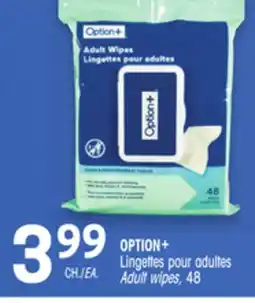 Uniprix OPTION+ Lingettes pour adultes/Adult wipes offer