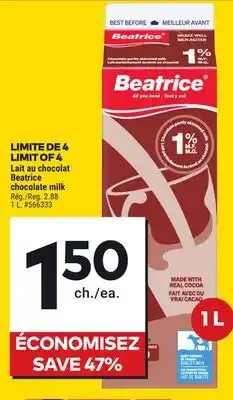 Giant Tiger Beatrice chocolate milk offer