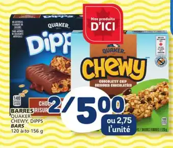 Marché Bonichoix QUAKER CHEWY, DIPPS BARS offer