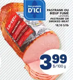 Marché Bonichoix LESTERS PASTRAMI OR SMOKED MEAT offer
